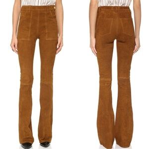 FRAME Le Flare De Francoise Suede Pants In Brown Size 25